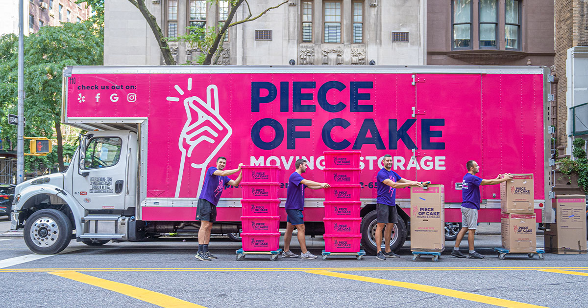 Piece of Cake Moving Movers Pink Truck
