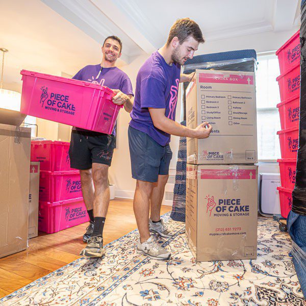 Piece-of-Cake-Movers-Packing-Boxes-and-Bins-in-NYC