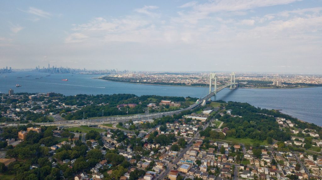 Aerial,Drone,Photos,Of,Staten,Island,,Verrazano,Bridge,And,Brooklyn